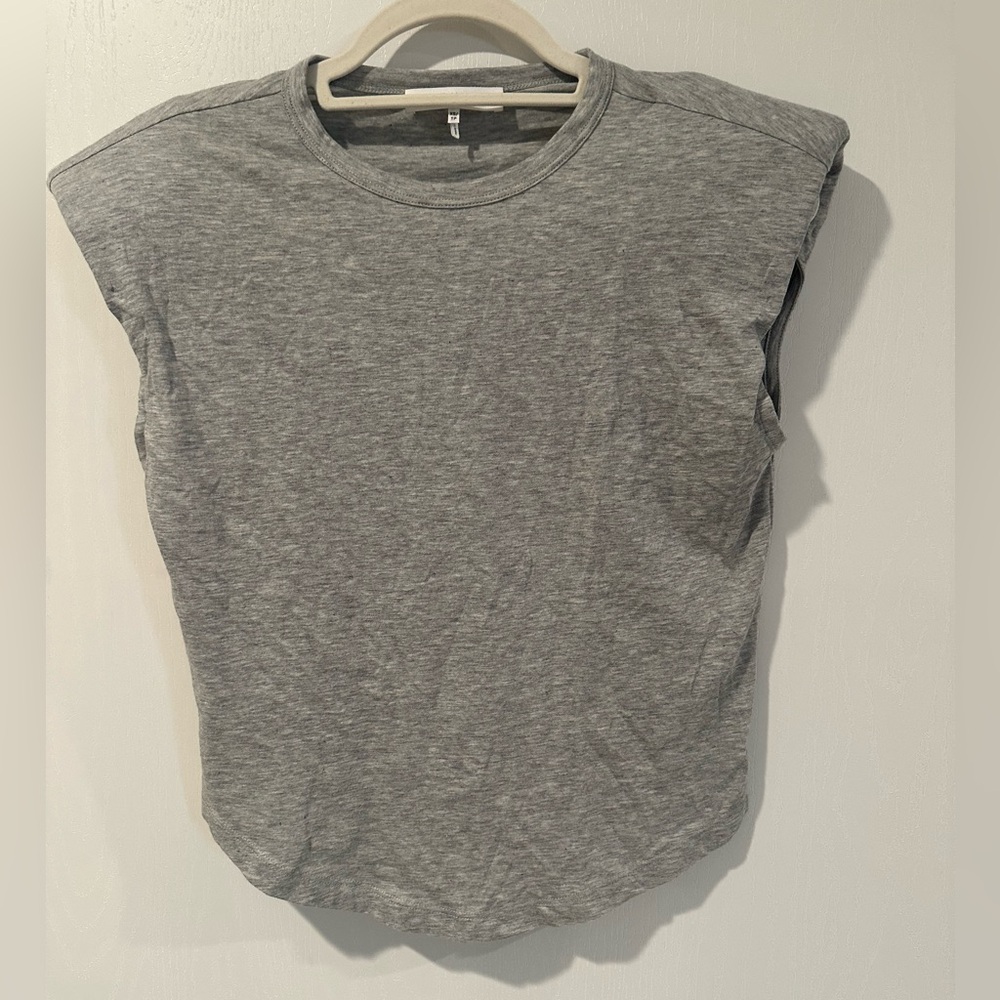 FRAME Padded Shoulder Muscle Tee in Gray